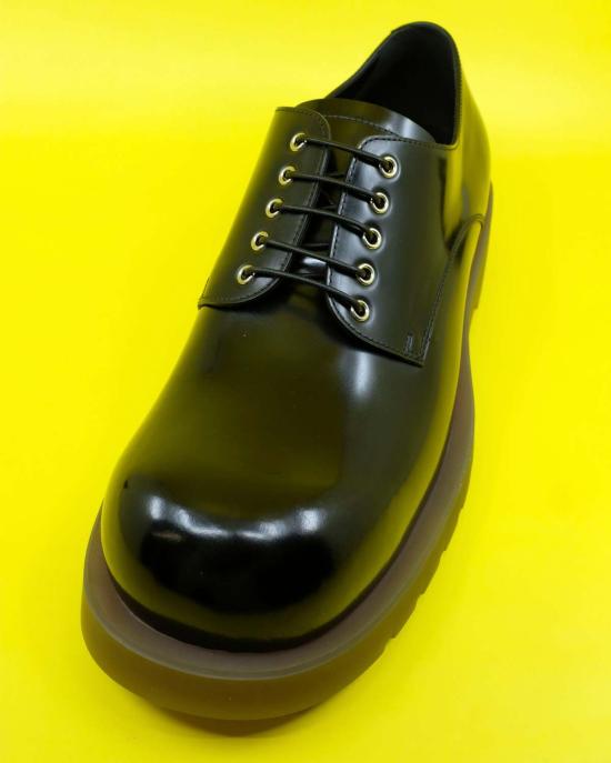  질샌더 로퍼 질 샌더 블랙 스파졸라토 샤이니 레이스업 - JIL SANDER