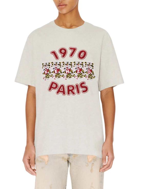 26SS 겐조 반팔 티셔츠 FG52TS3104SG 93 PALE GREY - KENZO