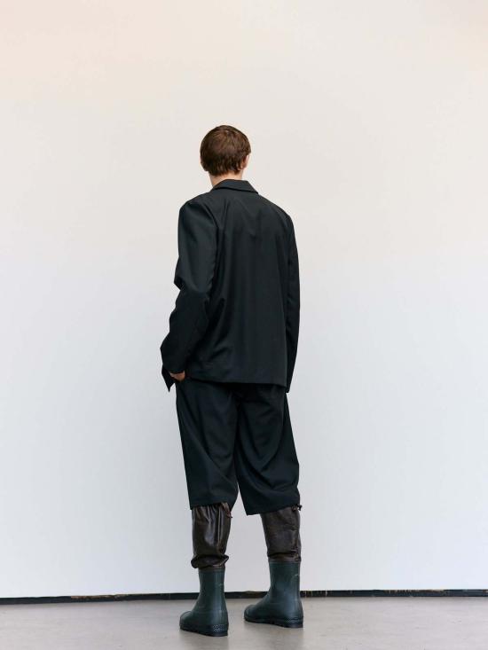  리에르 자켓 리어 포펠린 울 플루이드 재킷 블랙 - RIER