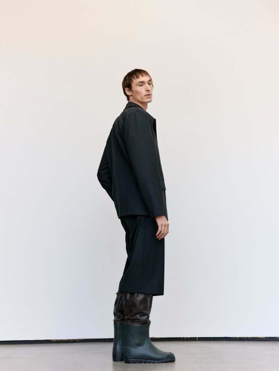  리에르 자켓 리어 포펠린 울 플루이드 재킷 블랙 - RIER