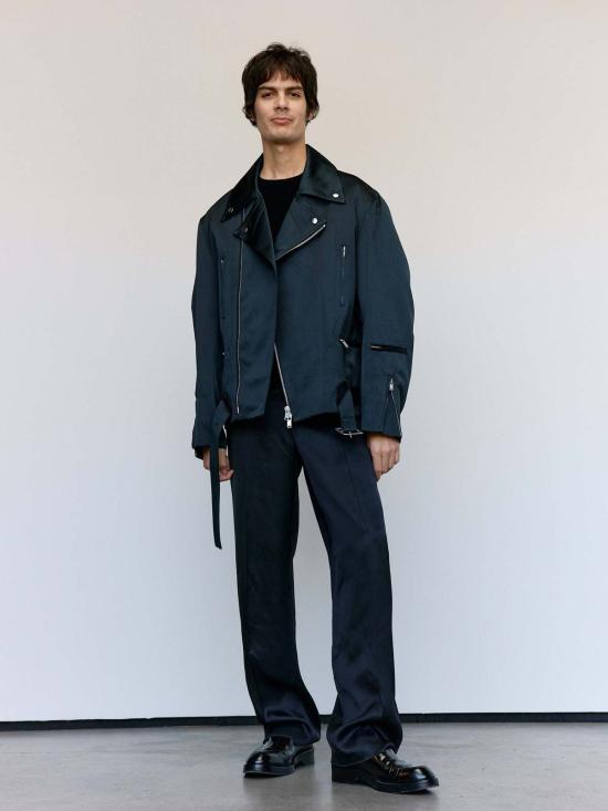  질샌더 스트레이트 팬츠 질 샌더 블랙 플루이드 비스코스 팬츠 - JIL SANDER