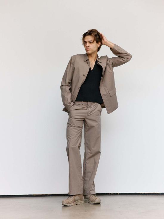  리에르 자켓 Rier Argile 왁스 포플린 코튼 재킷 - RIER