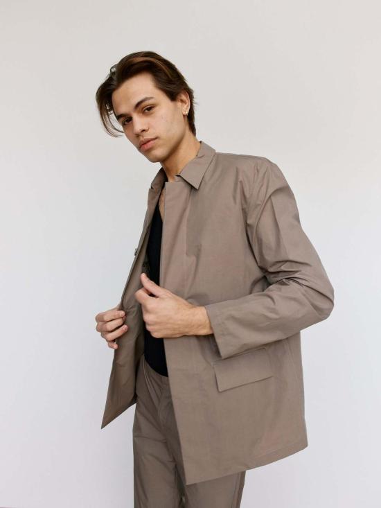  리에르 자켓 Rier Argile 왁스 포플린 코튼 재킷