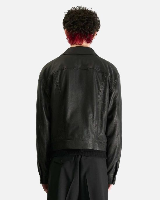  앤 드뮐미스터 가죽 자켓 Ann Demeulemeester Raf 5 포켓 스탠다드 블루종 - ANN DEMEULEMEESTER