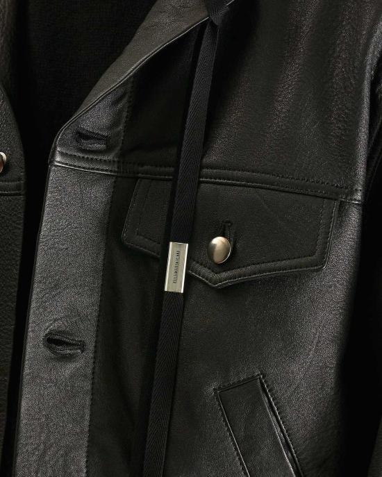  앤 드뮐미스터 가죽 자켓 Ann Demeulemeester Raf 5 포켓 스탠다드 블루종 - ANN DEMEULEMEESTER