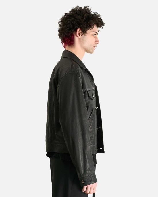  앤 드뮐미스터 가죽 자켓 Ann Demeulemeester Raf 5 포켓 스탠다드 블루종 - ANN DEMEULEMEESTER