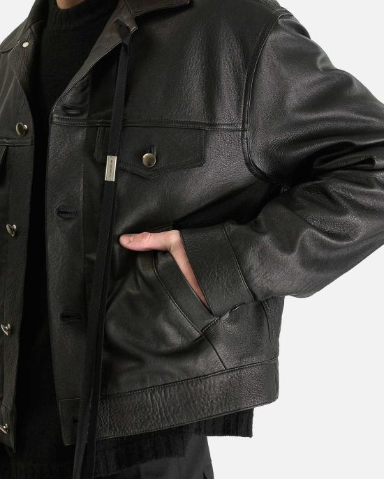  앤 드뮐미스터 가죽 자켓 Ann Demeulemeester Raf 5 포켓 스탠다드 블루종 - ANN DEMEULEMEESTER