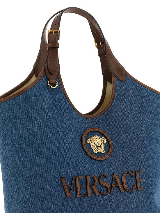 26SS 베르사체 라 메두사 데님 토트백 10222101A171512U6EV Blue - VERSACE