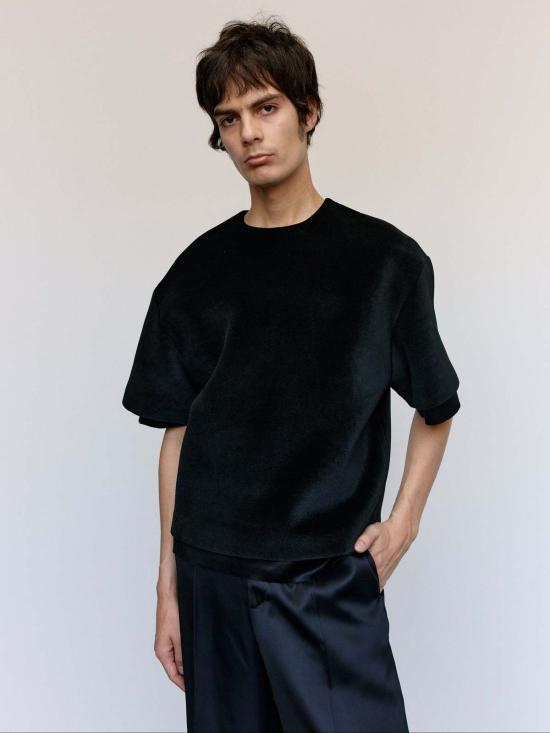  질샌더 반팔 티셔츠 질 샌더 양면 소프트 벨벳 티셔츠 - JIL SANDER