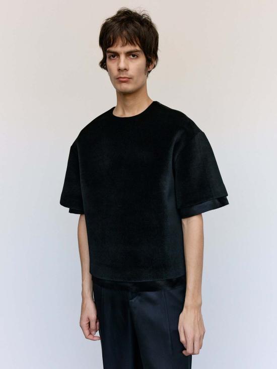  질샌더 반팔 티셔츠 질 샌더 양면 소프트 벨벳 티셔츠