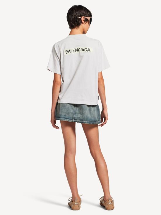 26SS 발렌시아가 마스킹 테이프 티셔츠 850990 TTVL6 9012 DIRTY WHITE - BALENCIAGA