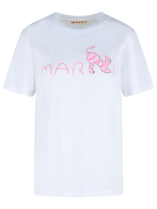 26SS 마르니 반팔 티셔츠 THJE0293S3 USCY84LOW01 White
