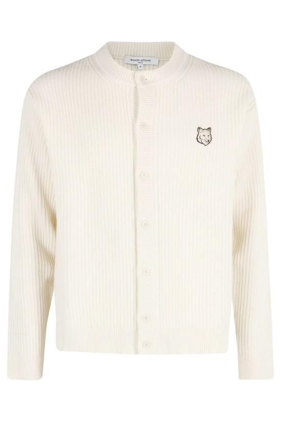 25FW 메종키츠네 폭스 헤드 울 립드 가디건 PM00508KT1149 097 Neutrals