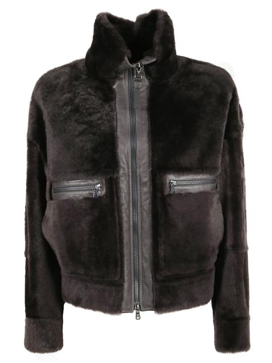 25FW 브루넬로 쿠치넬리 시어링 자켓 MPMRA7775 C2126 Black