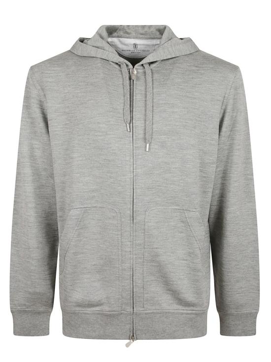  브루넬로 쿠치넬리 캐시미어&실크 지퍼업 후드 스웨트셔츠 MM8359069G C8299 Grey