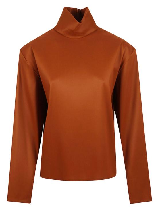 25FW 생로랑 실크 블렌드 탑 845857Y5J952498 Orange