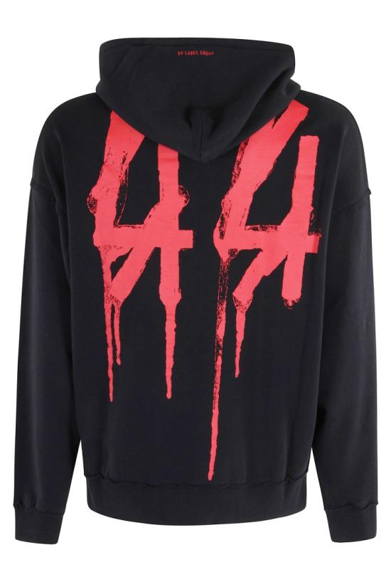 25FW 44레이블 후드 티셔츠 B0030612 FA583 097 Black - 44 LABEL