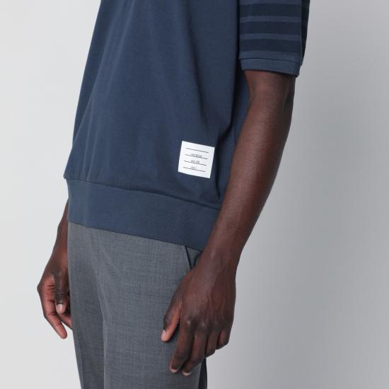 26SS 톰브라운 가먼트 오버다이드 저지 4바 폴로셔츠 MJP236AJ0253 Blue - THOM BROWNE