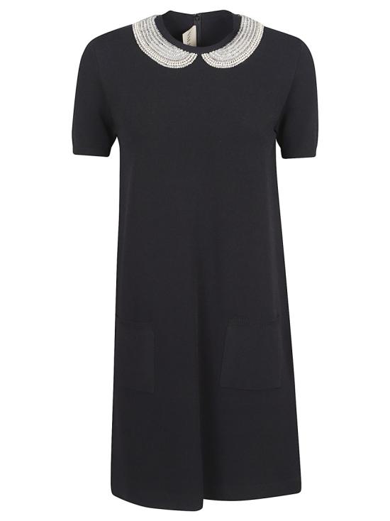 26SS 발렌티노 가라바니 미디 원피스 8B3KD14QA1K 0NO Black
