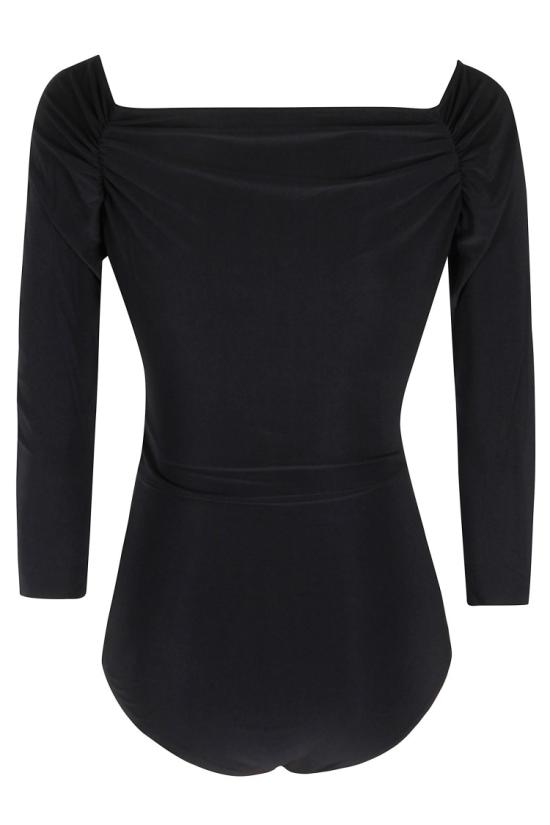 25FW 노마카말리 바디수트 티셔츠 KK325BPLR19001 097 Black - NORMA KAMALI