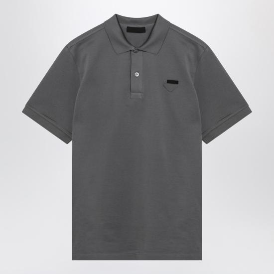 26SS 프라다 로고 모티프 폴로 셔츠 UJN4441867 Grey