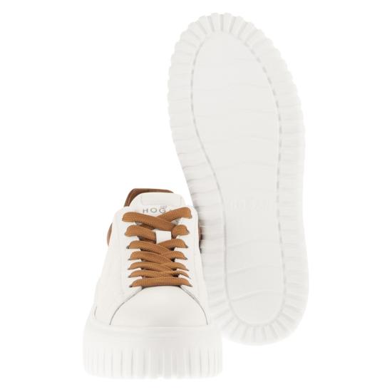 26SS 호간 H-스트라이프 스니커즈 HXW6450FC60LE9 WHITE BROWN - HOGAN