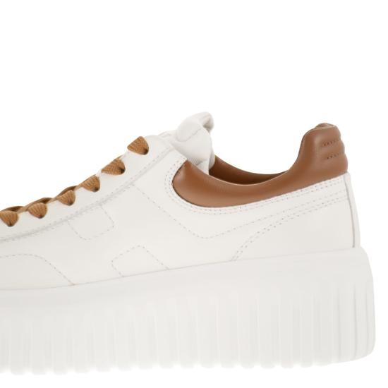26SS 호간 H-스트라이프 스니커즈 HXW6450FC60LE9 WHITE BROWN - HOGAN