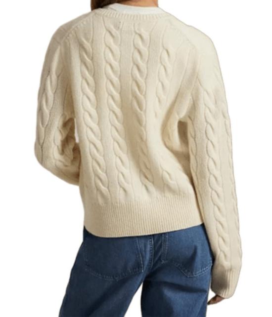 25FW 폴로 랄프로렌 로고 자수 크루넥 가디건 211972104 Neutrals - POLO RALPH LAUREN