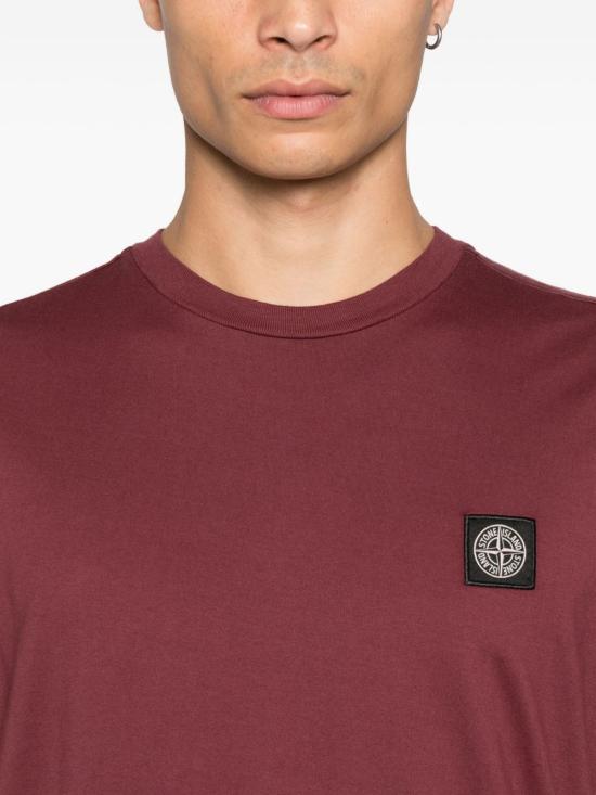 25FW 스톤 아일랜드 반팔 티셔츠 2100027S0013 V0012 Bordeaux - STONE ISLAND