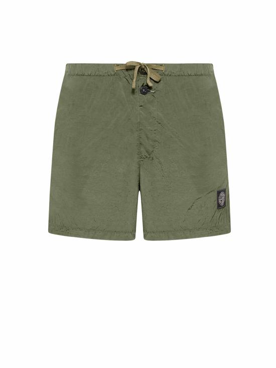 26SS 스톤 아일랜드 포켓 나일론 메탈 에코닐 에코닐 레귤러 핏 미드 렝스 스윔 쇼츠 L1S15 B100003 S0043 V005G Military green
