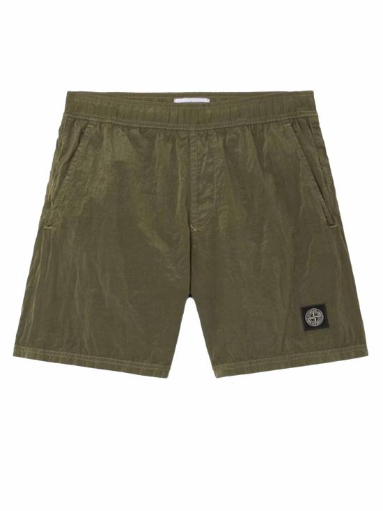 26SS 스톤 아일랜드 포켓 나일론 메탈 에코닐 에코닐 레귤러 핏 미드 렝스 스윔 쇼츠 L1S15 B100004 S0043 V005G Military green