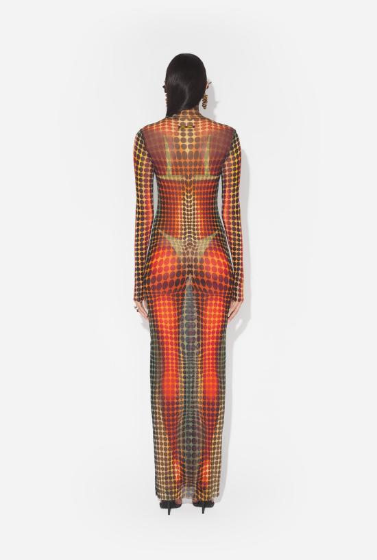 26SS 장 폴 고티에 미디 원피스 26 01 W DR131 M018P 155060 Orange blue brown - JEAN PAUL GAULTIER