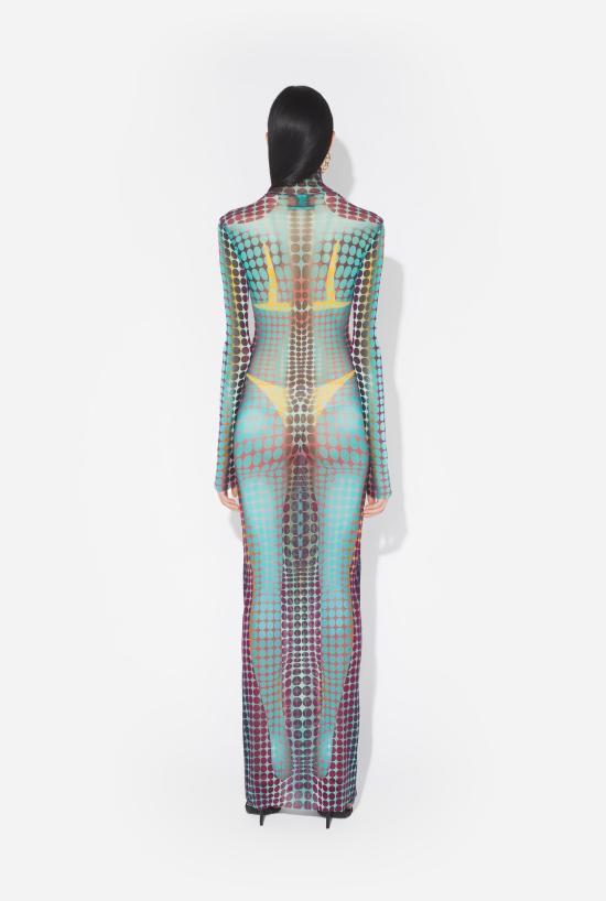 26SS 장 폴 고티에 미디 원피스 26 01 W DR131 M018P 502710 Blue purple yellow - JEAN PAUL GAULTIER