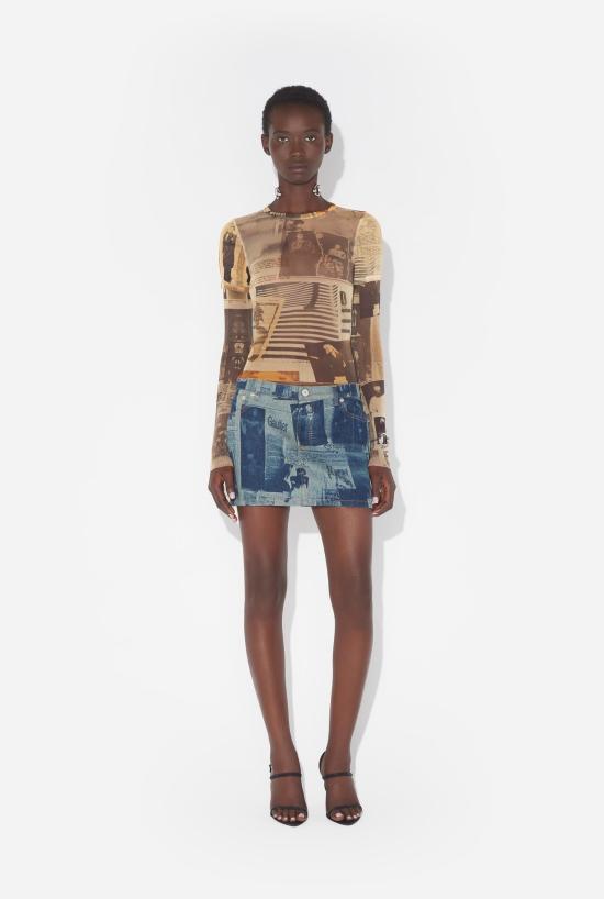 26SS 장 폴 고티에 반팔 티셔츠 26 01 W TO416 M013P 030830 Ecru lightgrey red - JEAN PAUL GAULTIER