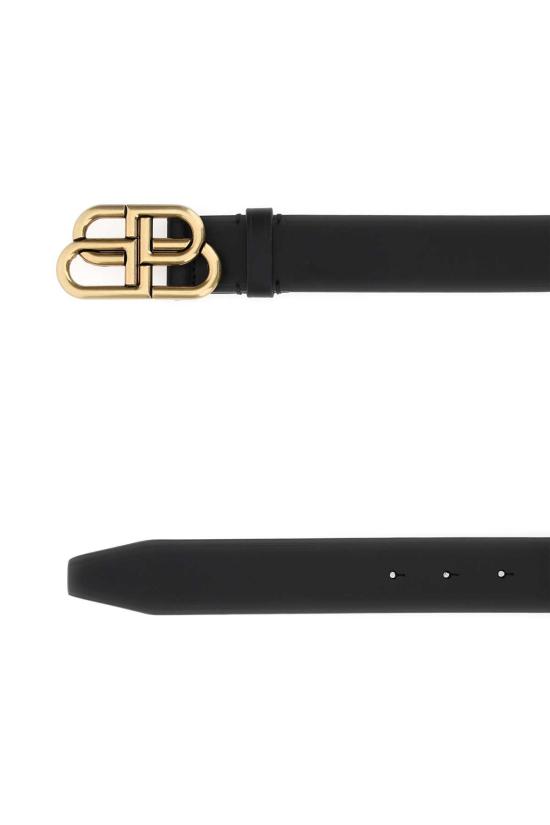 26SS 발렌시아가 가죽 벨트 5703701CH04 1000 BLACK - BALENCIAGA