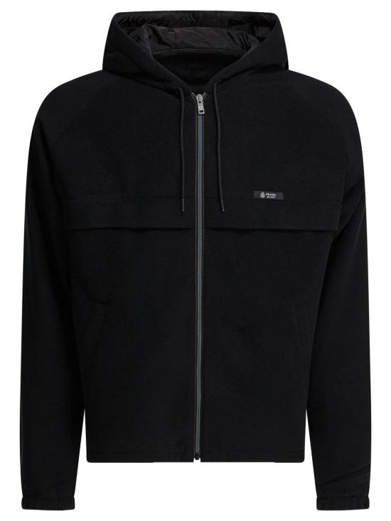 26SS 프라다 후드 테크니컬 패브릭 블루종 자켓 SGD07218XO F0002 NERO