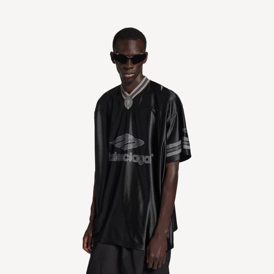 26SS 발렌시아가 3B 풋볼 브이넥 티셔츠 857113TTVQ7 1066 BCKANTRCIT - BALENCIAGA