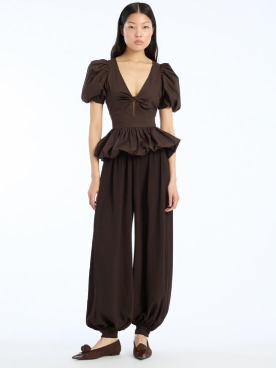 26SS 로테이트 바이 크리스텐슨 반팔 티셔츠 1151121667 BROWN - ROTATE BY BIRGERCHRISTENSEN