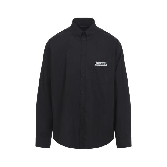 26SS 발렌시아가 긴팔 셔츠 857809TRM28 1000 BLACK