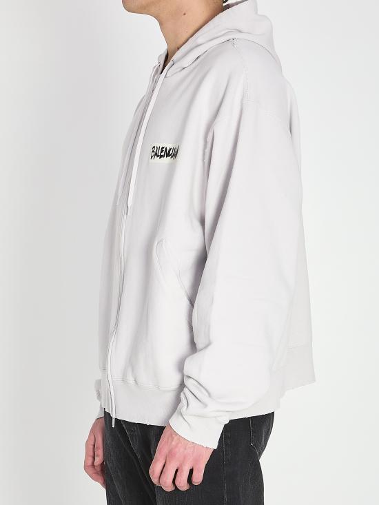 26SS 발렌시아가 마스킹 테이프 오버사이즈 집업 후디 850338TTVL7 9012 DIRTYWHITE - BALENCIAGA
