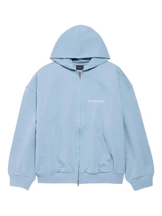 26SS 발렌시아가 로고 후드 집업 803264TTVJ2 4773 LBLUEWHITE