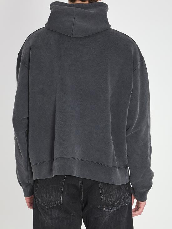 26SS 발렌시아가 워시드 크레용 루프 오버사이즈 후드티셔츠 858143TTVN6 9034 BLACKWHITE - BALENCIAGA