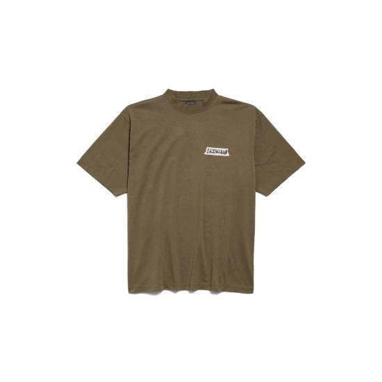 26SS 발렌시아가 마스킹 테이프 티셔츠 미디움 핏 764235TTVL6 2840 KHAKI
