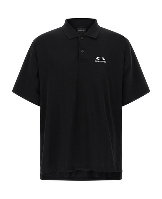 26SS 발렌시아가 로렐 클래식 레귤러 폴로 828531TTVT8 1000 BLACK