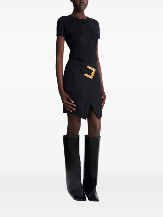 26SS 발망 미디 스커트 GF1LBB22WC09 0PA BLACK - BALMAIN