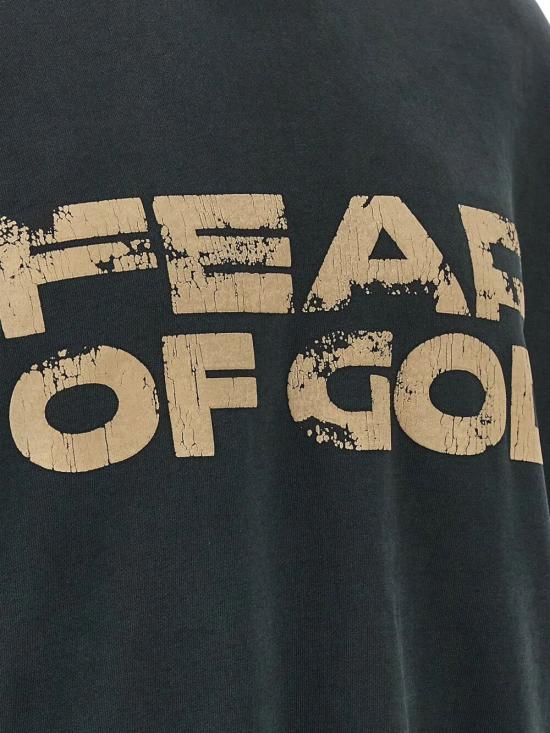 25FW 피어오브갓 릴렉스핏 로고 플리스 후드 티셔츠 FG25FW1212102BHF 001 BLACK - FEAR OF GOD