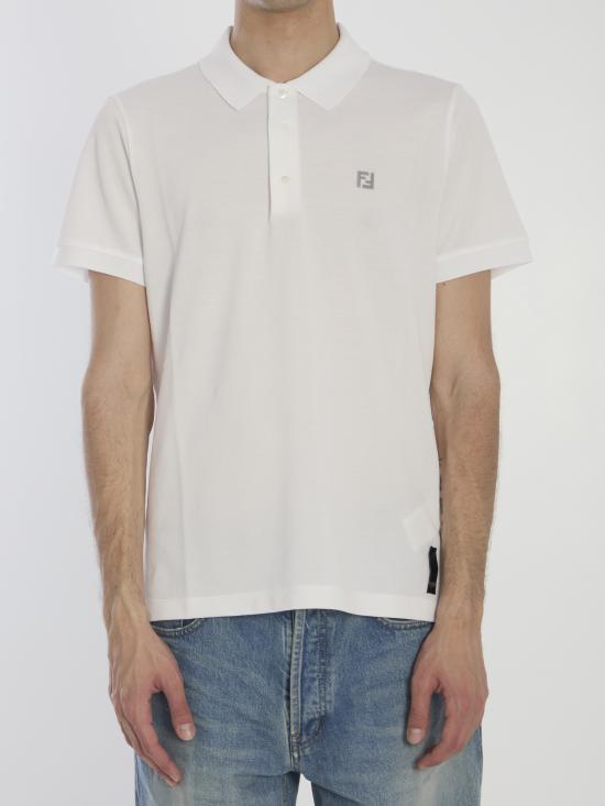 26SS 펜디 FF 메탈 피케 폴로 티셔츠 FY0985AUA5 F0QA0 BIANCO