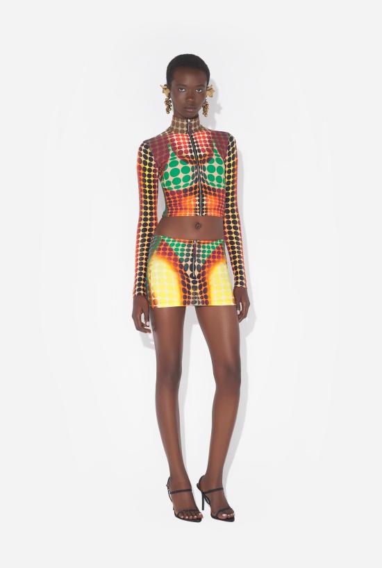 26SS 장 폴 고티에 긴팔 티셔츠 26 01 W TO443 J042P 155060 Orange blue brown - JEAN PAUL GAULTIER