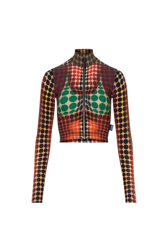 26SS 장 폴 고티에 긴팔 티셔츠 26 01 W TO443 J042P 155060 Orange blue brown