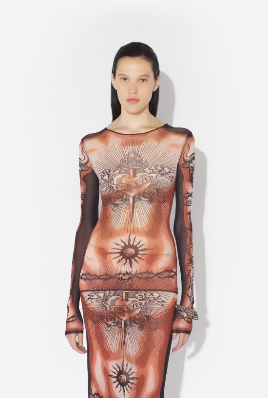 26SS 장 폴 고티에 긴팔 티셔츠 26 01 W TO456 M026P 636000 Nude brown black - JEAN PAUL GAULTIER